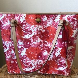 Coach Floral Zip Top Purse